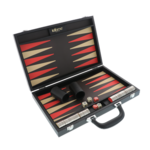 Backgammon luxus játék aktatáskába fekete-piros 1