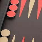 Backgammon luxus játék aktatáskába fekete-piros 6