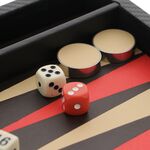 Backgammon luxus játék aktatáskába fekete-piros 7