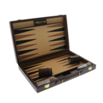 Backgammon játék barna bőr Exclusivista táskában 2