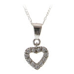 White Heart Silver Necklace