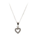 White Heart Silver Necklace 2