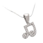 Silver Necklace Music Notes 1