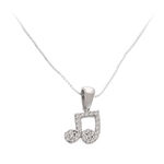 Silver Necklace Music Notes 2