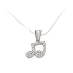 Silver Necklace Music Notes 8