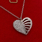 Silver necklace with heart 3