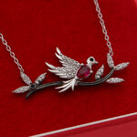 Silver necklace with dove 3