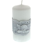 Small silver Christmas Angel candle