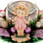 Christmas candle with pink girl 4