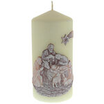 Beige Christmas Candle with Cradle 2