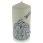 Grey Christmas Candle with Cradle 1