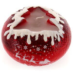 Round Christmas Tree Candle Red-White 3