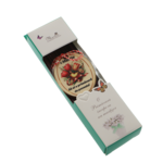 Wooden Brooch Martisor “Fairytale Spring” with Tulips – Handmade Pendant in Butterfly Gift Box