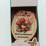 Wooden Brooch Martisor “Fairytale Spring” with Tulips – Handmade Pendant in Butterfly Gift Box 3