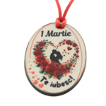 Mărțișor Colier „Te iubesc” cu Șnur Ajustabil – Pandantiv din Lemn Personalizat, 1 Martie 5