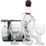 4 glasses and bottle wine minibar 1