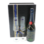 Moët Nectar Personalizat cu 2 Pahare de Cristal în Cutie Cadou Elegantă