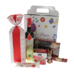 Pachet cadou Paște Red Easter – coș cadou premium cu vin roșu, cozonac și dulciuri 3