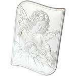 Guardian angel silver plated plaque 17cm