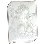 Guardian angel silver plated plaque 17cm 7