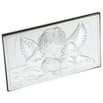 Plachetă Inger pazitor argintat dreptunghiular 11cm 7