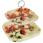 Square Orchid Plate with Two Levels 2