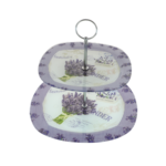 Lavender glass tiered plate 25cm 2