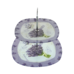 Lavender glass tiered plate 25cm 3
