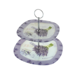 Lavender glass tiered plate 25cm 4
