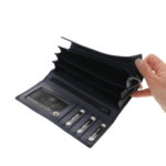 Portofel albastru de damă Scala Luxury Collection din piele naturală–17cm 5