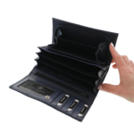 Portofel albastru de damă Scala Luxury Collection din piele naturală–17cm 6