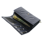 Portofel albastru de damă Scala Luxury Collection din piele naturală–17cm 7