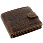 Men's wallet brown natural leather biker 2