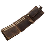 Men's wallet brown natural leather biker 5