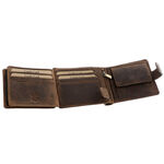 Men's wallet brown natural leather biker 6