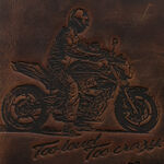 Men's wallet brown natural leather biker 9