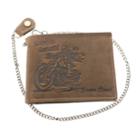 Portofel Bărbați Chopper din Piele Naturală cu Lanț, Protecție RFID