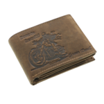 Portofel bărbați Chopper din piele naturală maro RFID – Portofel motociclist personalizabil