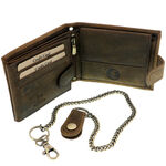 Men's Leather Wallet with Chain and Motorcycle 3
