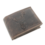 RFID brown deer head leather men's wallet 2