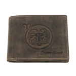 Men's brown leather wallet Zodiac Aries