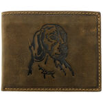 Men's wallet brown natural leather dog RFID