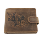 Men's wallet natural leather brown boar 1