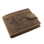 Men's wallet natural leather brown boar 2