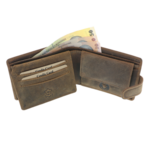 Men's wallet natural leather brown boar 6