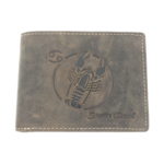 Men's wallet brown natural leather Zodiac Cancer
