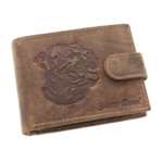 Men's Leather Wallet Rottweiler brown rfid