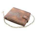 Portofel Chopper cu lant piele naturala maro 2