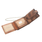 Portofel Chopper cu lant piele naturala maro 4