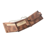 Portofel Chopper cu lant piele naturala maro 5
